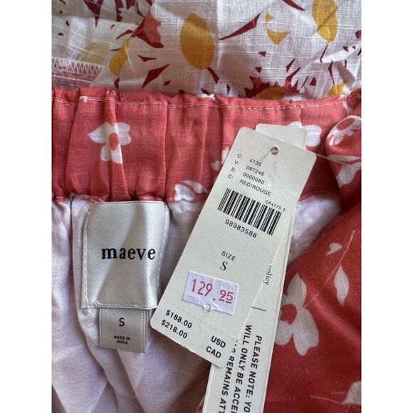 NWT Size S- Maeve 100% Cotton Floral Halter Godet Midi Shirt Dress (NWT US $188) - Picture 10 of 16